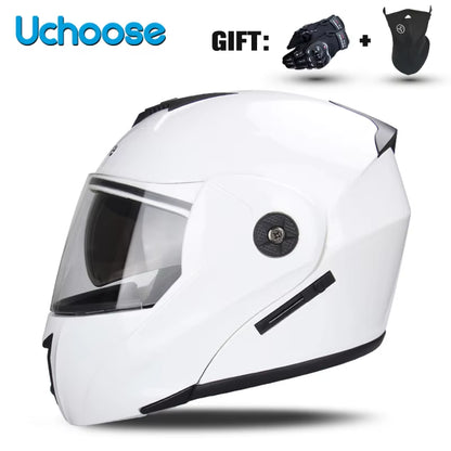DOT Certification  Motorcycle Helmet Double Lens Cross Section Helmet Safety Modular Flip Helm Unisex Helmet with Visor