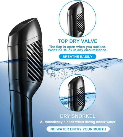 Aegend Professional Snorkeling Gear for Adults: Anti-Fog Panoramic Mask Set with Adjustable Fins and Dry Top Snorkel - Comprehensive Travel Snorkel Set for Swimming, Diving, and Snorkeling