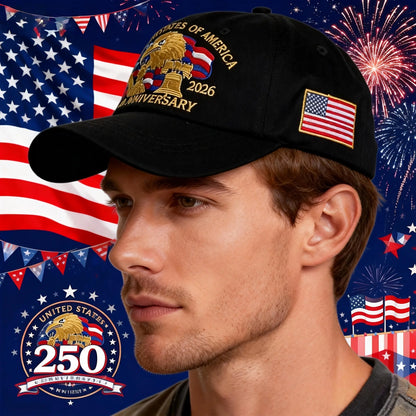 1Pc 250Th Anniversary of the United States Baseball Cap – Featuring a Bald Eagle, National Flag, and Statue of Liberty. Perfect for National Day and Everyday Wear, It’S a Must-Have for Patriots