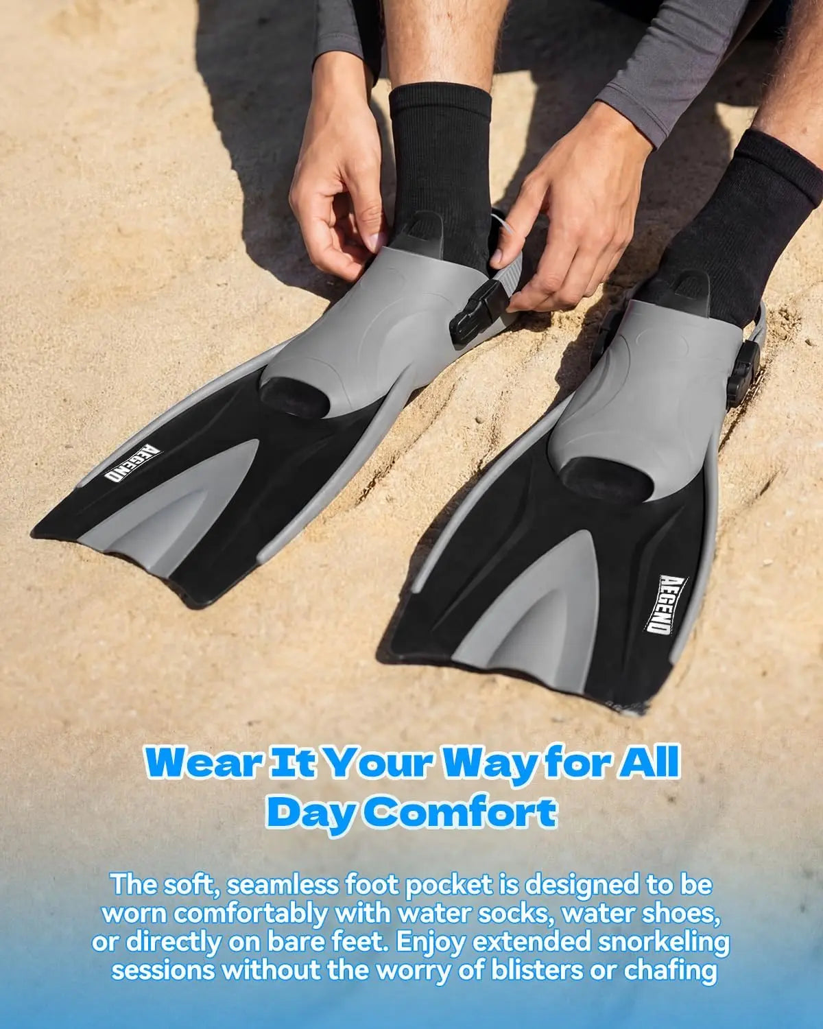 Aegend Professional Snorkeling Gear for Adults: Anti-Fog Panoramic Mask Set with Adjustable Fins and Dry Top Snorkel - Comprehensive Travel Snorkel Set for Swimming, Diving, and Snorkeling